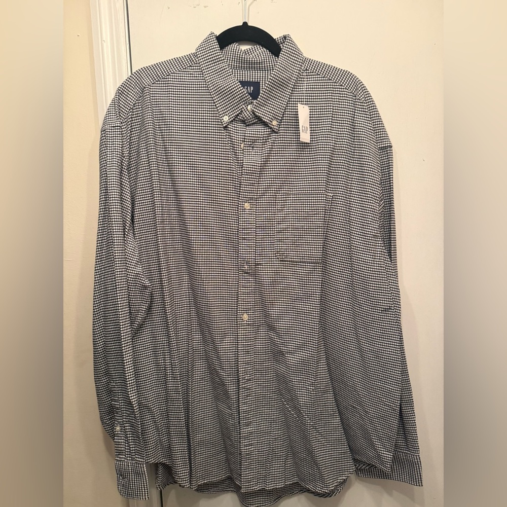 Gap The Big Shirt classic Oxford Black and White Checkered Men's Shirt
